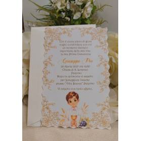 INVITO PRIMA COMUNIONE RAGAZZO SMERLATO