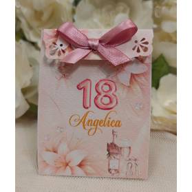 SCATOLINA 18 ANNI CON NOME ROSA GOLD CON CONFETTI
