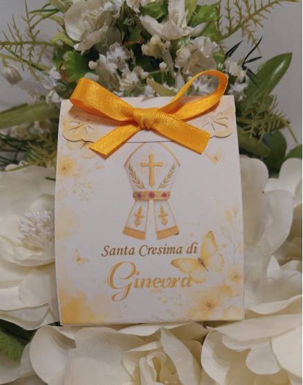 SCATOLINA PORTACONFETTI CRESIMA