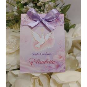 SCATOLINA CRESIMA CON ANGOLI PIZZO CON CONFETTI
