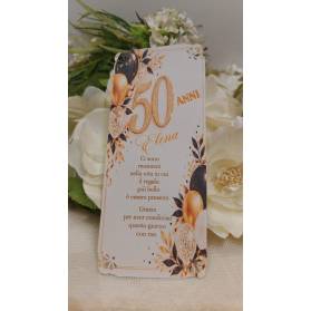 SEGNAPOSTO 50 ANNI DONNA CON ANGOLI TRAFORATI