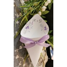 CONO MATRIMONIO CON FIORI GLICINE