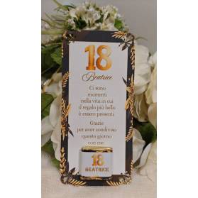 SEGNAPOSTO 18 ANNI CON CIOCCOLATINO ORO E NERO