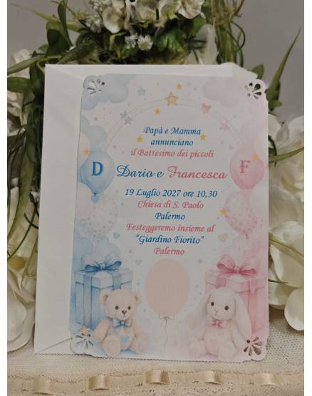 INVITO BATTESIMO GEMELLI