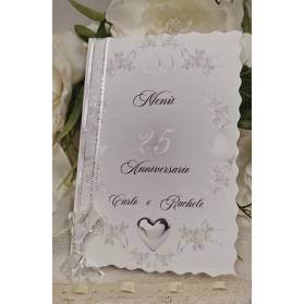MENU' PERSONALIZZATO NOZZE D'ARGENTO