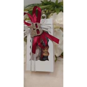 BOMBONIERA 18 ANNI LIQUORE MIGNON BOX VETRINA