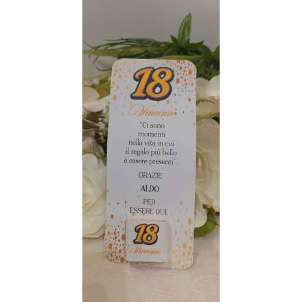 SEGNAPOSTO 18 ANNI CIOCCOLATINO
