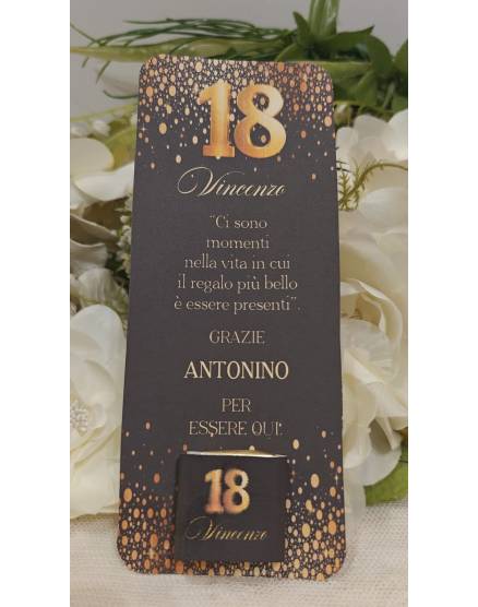 SEGNAPOSTO 18 ANNI CIOCCOLATINO