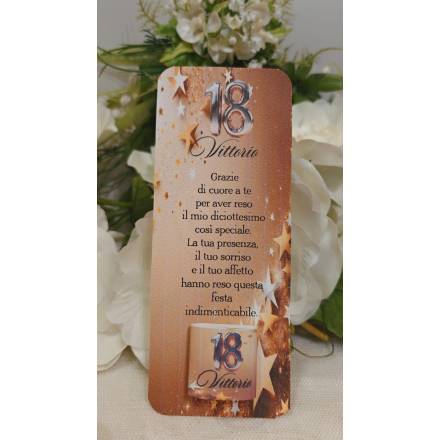 SEGNAPOSTO 18 ANNI CIOCCOLATINO