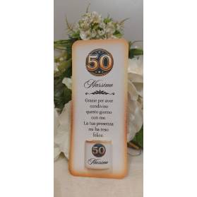 SEGNAPOSTO 50 ANNI UOMO CON CIOCCOLATINO