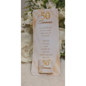 SEGNAPOSTO 50 ANNI UOMO CON CIOCCOLATINO BEIGE