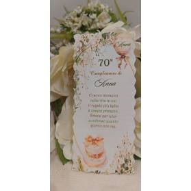 SEGNAPOSTO 70 ANNI DONNA CON ANGOLI SMERLATI