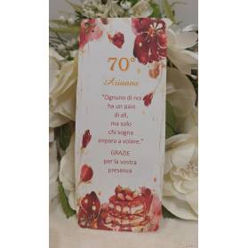 SEGNAPOSTO 70 ANNI DONNA CON ANGOLI TRAFORATI