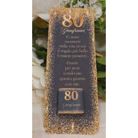 SEGNAPOSTO 80 ANNI UOMO CON CIOCCOLATINO