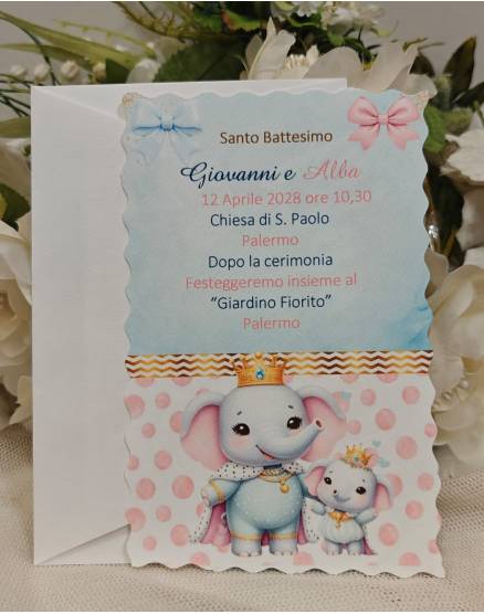 INVITO BATTESIMO GEMELLI