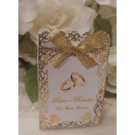 SCATOLINA NOZZE D'ORO CON CONFETTI PERSONALIZZATA