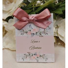 SCATOLINA MATRIMONIO CON CONFETTI ROSA E VERDE