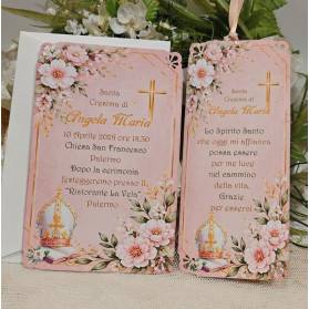 SEGNAPOSTO CRESIMA RAGAZZA ROSA GOLD