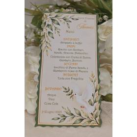 MENU' SANTA CRESIMA BIANCO E VERDE