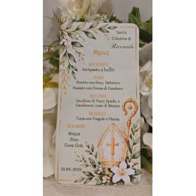 MENU' SANTA CRESIMA BIANCO E VERDE