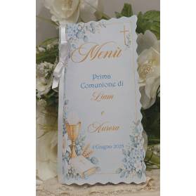 MENU' PRIMA COMUNIONE CON ANGOLI SMERLATI GEMELLI