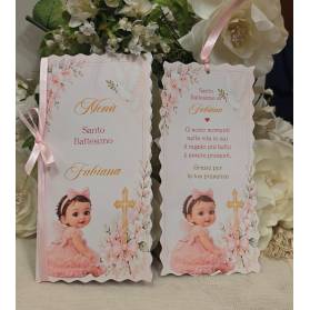 MENU' SANTO BATTESIMO BIMBA FIORI ROSA