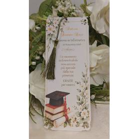 SEGNAPOSTO LAUREA CON ANGOLI TRAFORATI CON NAPPINA