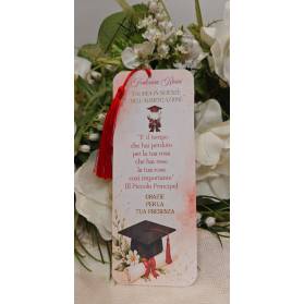 SEGNAPOSTO LAUREA CON ANGOLI TRAFORATI CON NAPPINA