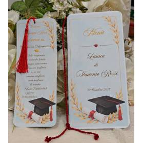 SEGNAPOSTO LAUREA CON ANGOLI ROTONDI CON NAPPINA