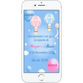 ANNUNCIO NASCITA DIGITALE WATHSAPP GEMELLI