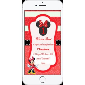 INVITO DIGITALE 1 ANNO MINNIE