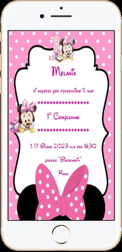 INVITO DIGITALE 1 ANNO MINNIE - Bomboniera Chic