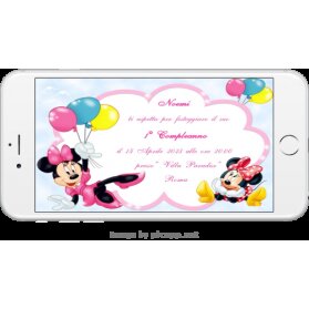 INVITO DIGITALE 1 ANNO MINNIE