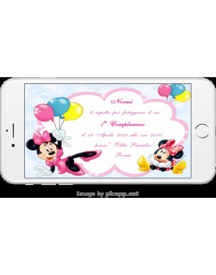 INVITO DIGITALE 1 ANNO MINNIE
