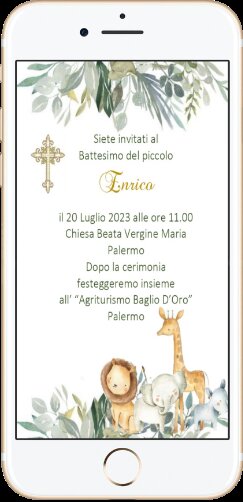 INVITO DIGITALE BATTESIMO ANIMALI - Bomboniera Chic