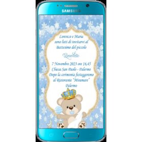 INVITO DIGITALE BATTESIMO BIMBO RE