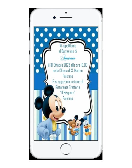 INVITO DIGITALE BATTESIMO TOPOLINO