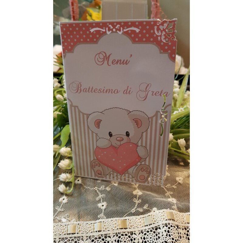 Kit 20 Menù Personalizzati Battesimo Compleanno | Stampa Professionale Su Cartoncino 250/300g - Foto 3