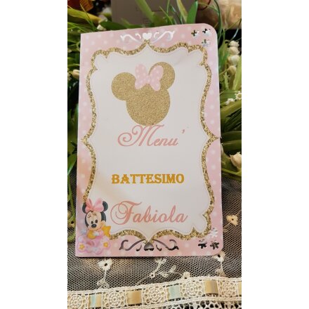 Menù Personalizzato per battesimo Minnie