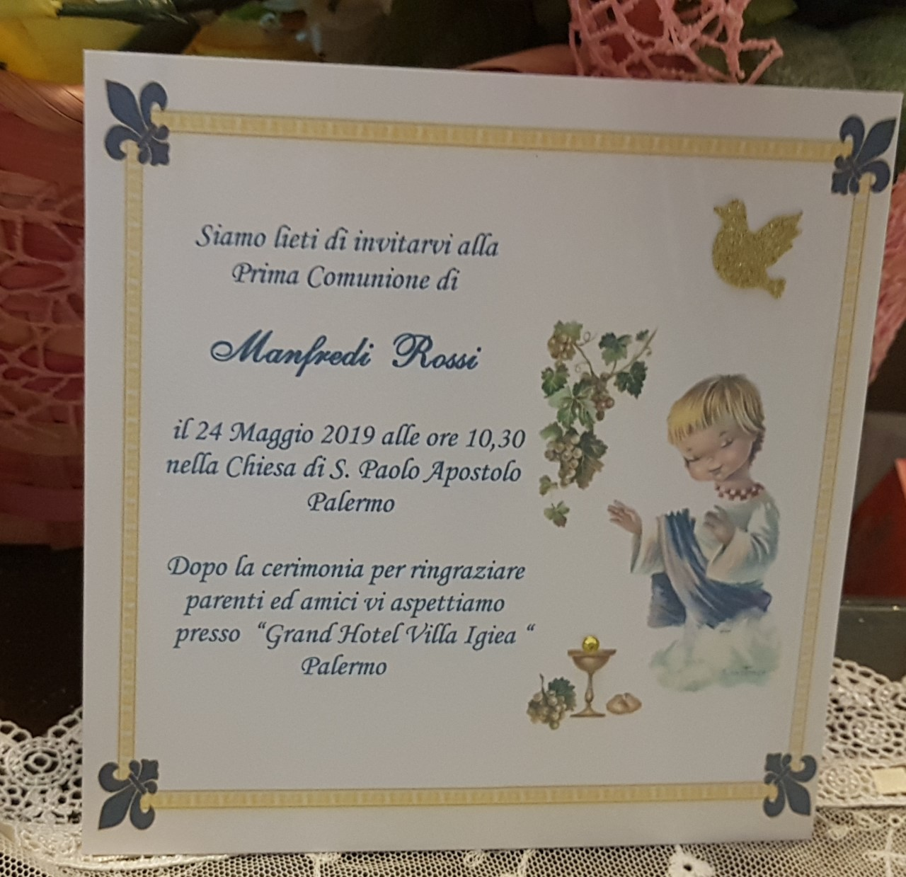 Inviti prima comunione bambino - First Communion boy invitations