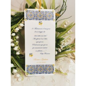 SEGNALIBRO MATRIMONIO MAIOLICA E LIMONI