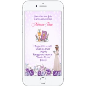 INVITO DIGITALE BALLERINA COMUNIONE IN 12 ORE