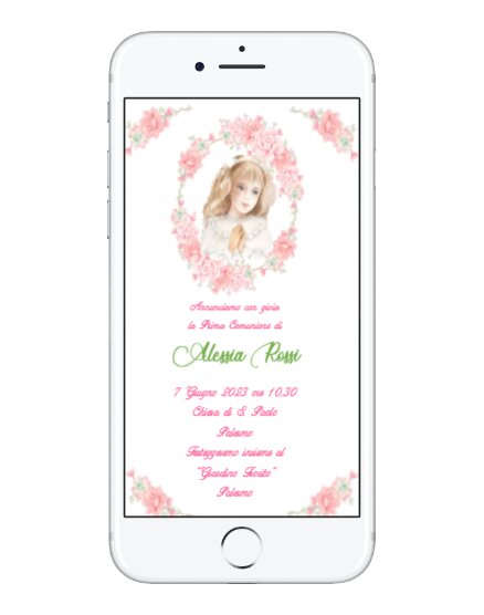 INVITO DIGITALE BALLERINA COMUNIONE IN 12 ORE