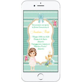 INVITO DIGITALE BALLERINA COMUNIONE IN 12 ORE