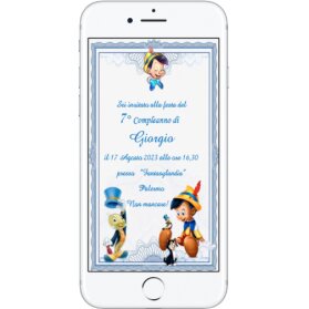 INVITO DIGITALE PINOCCHIO COMPLEANNO