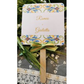 Ventaglio Matrimonio Personalizzato Ceramica Siciliana - Feste - Ma