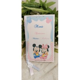 MENU'BATTESIMO GEMELLI MINNIE E TOPOLINO