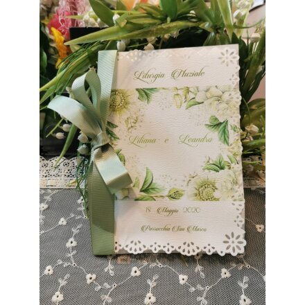 Libretto Messa con decoro fiori verde