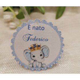 TAG NASCITA ELEFANTINO BIMBO