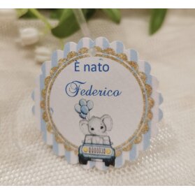 TAG NASCITA ELEFANTINO BIMBO